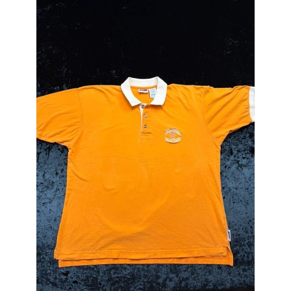 Vintage Pro Edge Tennessee Volunteers Polo Mens XL Orange White NCAA UT Vols